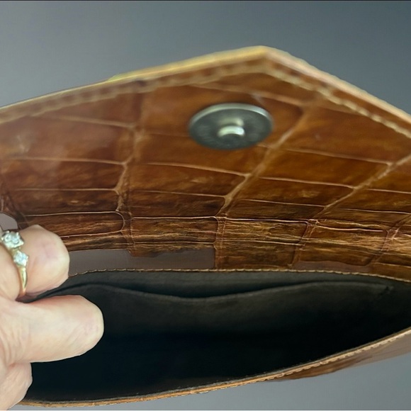 Genuine Alligator clutch envelope purse - Picture 5 of 7